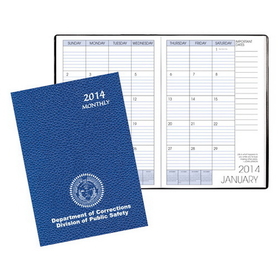Custom MB-6C Monthly Desk Planners, Cobblestone Covers, 7 x 10 inch