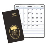 Custom MBL-11 Large Print Monthly Pocket Planners, Leatherette Covers, 3 1/2 x 6 1/2 inch, Saddle-Stitched
