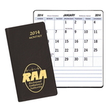 Custom MBL-13 Large Print Monthly Pocket Planners, Continental Vinyl Covers, 3 1/2 x 6 1/2 inch, Saddle-Stitched