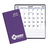 Custom MBL-15 Large Print Monthly Pocket Planners, Frosted Vinyl Covers, 3 1/2 x 6 1/2 inch, Saddle-Stitched