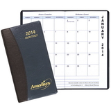 Custom MBU-17 Monthly Pocket Planners, Carriage Vinyl Covers, 3 1/2 x 6 1/2 inch, Saddle-Stitched