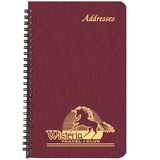 Custom PA-2A Large Address Books, Shimmer Covers, 5 1/2 x 8 1/2 inch, Wire-Bound