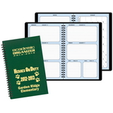 Custom SCO-21 Academic Weekly Planners, Leatherette Covers, 5 1/2 x 8 1/2 inch, Wire-Bound