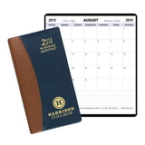 Custom SMB-17 Academic Monthly Planners, Carriage Vinyl Academic Monthly Pocket, 3 1/2 x 6 1/2 inch, Saddle-Stitched