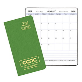 Custom SMB-1A Academic Monthly Planners, Shimmer Covers, 3 1/2 x 6 1/2 inch, Saddle-Stitched