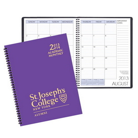 Custom SMB-30 Academic Monthly Planners, Technocolor Academic Monthly Desk, 8 1/2 x 11 inch, Wire-Bound