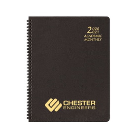 Custom SMB-31 Academic Monthly Planners, Leatherette Academic Monthly Desk, 8 1/2 x 11 inch, Wire-Bound