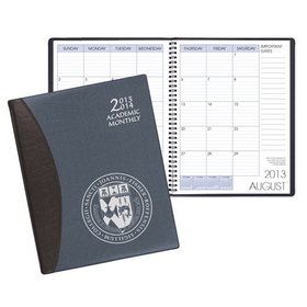Custom SMB-37 Academic Monthly Planners, Carriage Vinyl Academic Monthly Desk, 8 1/2 x 11 inch, Wire-Bound