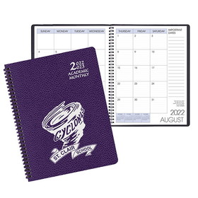 Custom SMB-3C Academic Weekly Planners, Cobblestone Academic Monthly Desk, 8 1/2 x 11 inch, Wire-Bound