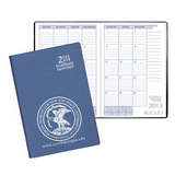 Custom SMB-65 Academic Monthly Planners, Frosted Vinyl Academic Monthly Desk, 7 x 10 inch, Saddle-Stitched