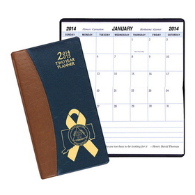 Custom TYP-17 Two Year Pocket Planners, Carriage Vinyl Covers, 3 1/2 x 6 1/2 inch, Stitched/Stapled
