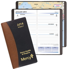 Custom WB-17 Weekly Pocket Planners, Carriage Vinyl Covers, 3 1/2 x 6 1/2 inch, Smyth Sewn
