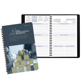 WB-2DC Weekly Planners, Digital Custom Covers, 5 1/2 x 8 1/2 inch, Wire-Bound