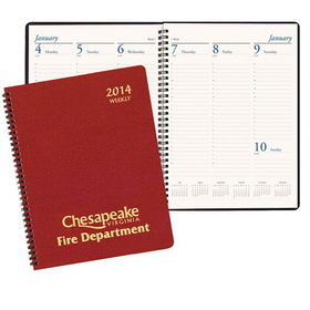 Custom WB-31 Weekly Planners, Leatherette Covers, 8 1/2 x 11 inch, Wire-Bound