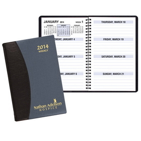 Custom WBL-27 Weekly Planners, Carriage Vinyl Covers, 5 1/2 x 8 1/2 inch, Wire-Bound