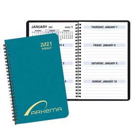 Custom WBL-2A Weekly Planners, Shimmer Colors, 5 1/2 x 8 1/2 inch, Wire-Bound