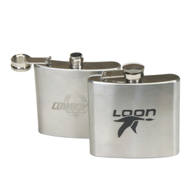 STOPNGO Line Custom Silver 5 oz. Stainless Steel Flask, 3 3/4" x 4"