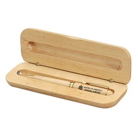 STOPNGO Line Maplewood Case with Pen Gift Set, 6 3/4" x 2"
