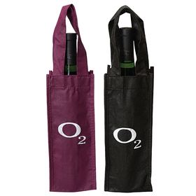 STOPNGO Line Custom Polypropylene Single Wine Bottle Tote Bag, 4" x 9 3/4" x 3 1/4"