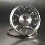 Chrono-Flip Clock With A Glass Face And Silver Brushed Accents