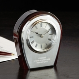 Silver Metal Pavise Wood Clock