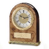 Palermo Clock With Burl Wood And Brass Accents