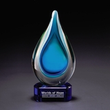 Fusion Art Glass Award With Blue Base