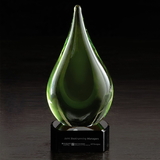 Fusion Art Glass Award With Black Base