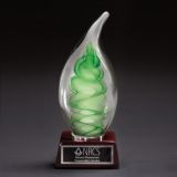 Dublin Art Glass Award With Rosewood Base