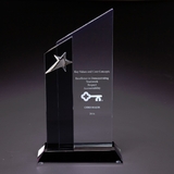 Stratus Glass Award With A Gleaming Silver Star