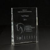 3D Crystal Wedge Large Award