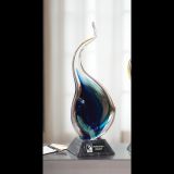 Eternal Flame Art Glass Award - Blue