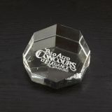 Optically Perfect Crystal Octagon Clear Paperweight