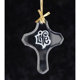 Cross Jade Glass Ornament