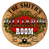 Thousand Oaks Barrel 6043 'Billiard Room' Personalized Oak Barrel Head Sign (6043)