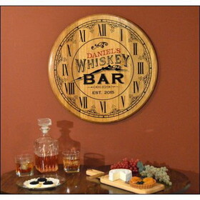 Thousand Oaks Barrel BHC-6 Personalized 'Whiskey Bar 1' Barrel Head Clock