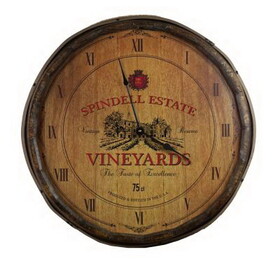 Thousand Oaks Barrel QBCLOCK-B526 Personalized "Vineyard Estates" Quarter Barrel Clock (B526)