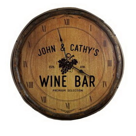Thousand Oaks Barrel QBCLOCK-B829 Personalized "Wine Grapes" Quarter Barrel Clock (B829)