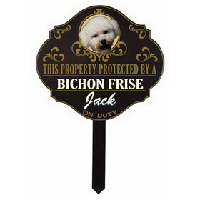 Thousand Oaks Barrel WULF21 Personalized Protected By 'Bichon Frise' Sign (Wulf21)