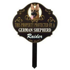 Thousand Oaks Barrel WULF9 Personalized Protected By 'German Shepherd' Sign (Wulf9)