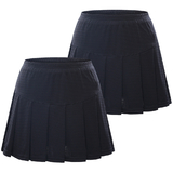 TopTie 2-Pack Big Girls Running Skorts Casual Gym Tennis Skirt with Shorts