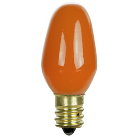 Sunlite 01057 7C7 Incandescent Bulb, 7 Watt, Candelabra E12 Base, C7 Small Night Light, Colored Bulb, Orange, 12 Count