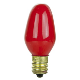 Sunlite 01058 7C7 Incandescent Bulb, 7 Watt, Candelabra E12 Base, C7 Small Night Light, Colored Bulb, Red, 12 Count