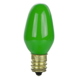 Sunlite 01260-SU 7C7/G/25PK 7 Watt C7 Colored Night Light, Candelabra Base, Ceramic Green