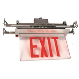 Sunlite 04326-SU EXIT/EDGE/RC/2RF/MI/AL/EM/NYC Recessed Edge-Lit Exit Light, Aluminum Housing, Double Faced Mirrored Plate, NYC Approved, Emergency Backup Battery, Universal Mounting Plate Included