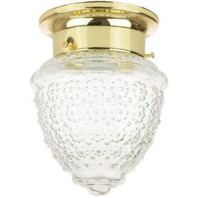 Sunlite 04501-SU 3.5" Energy Saving Pineapple Style Fixture, Polished Brass Finish, Clear Textured Glass