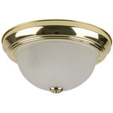 Sunlite 11″ Decorative Dome Ceiling Fixture, Polished Brass Finish, Frosted Glass