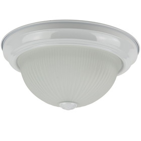 Sunlite 11&#8243; Decorative Dome Ceiling Fixture, Smooth White Finish, Frosted Glass