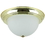 Sunlite 04582-SU DBS13/FR 13" Decorative Dome Ceiling Fixture, Polished Brass Finish, Frosted Glass