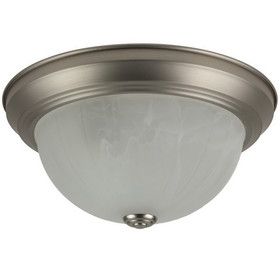 Sunlite 04587-SU DBN11/AL 11" Decorative Dome Ceiling Fixture, Brushed Nickel Finish, Alabaster Glass